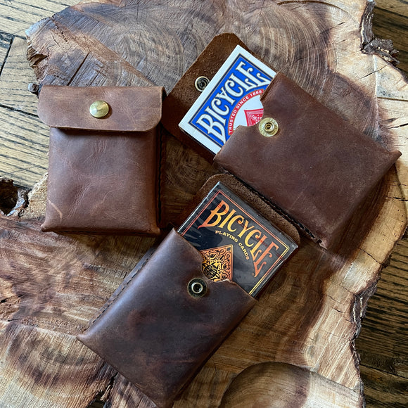 Handmade Leather Playing Card Holder by Halo Halo Creations