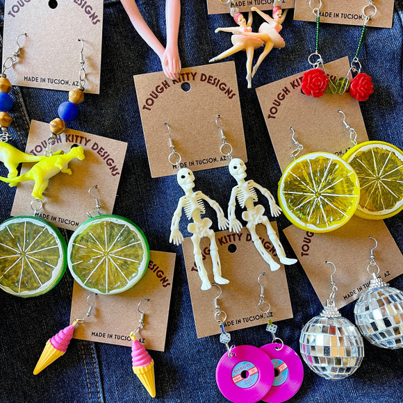 Toy Shop Earrings by Tough Kitty Designs