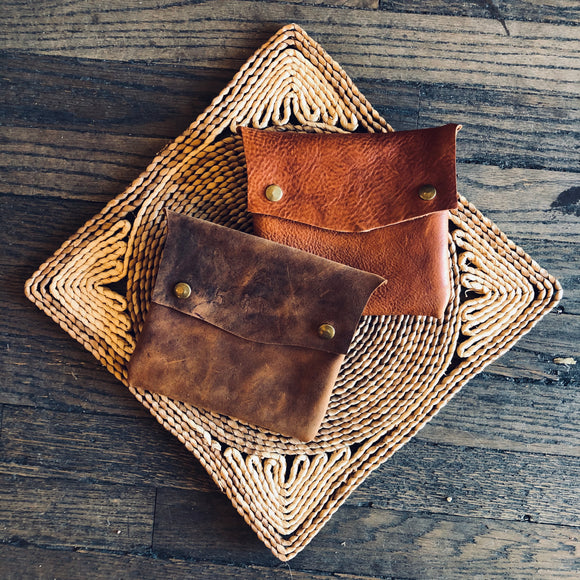 Soft Leather Snap Pouches