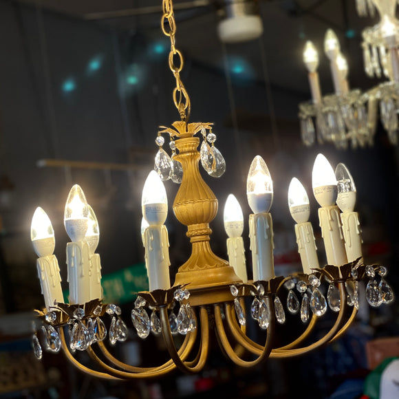 Vintage Ten-Arm Chandelier