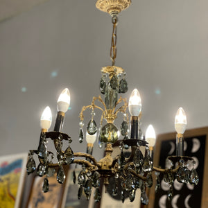 Smokey Crystal Vintage Chandelier