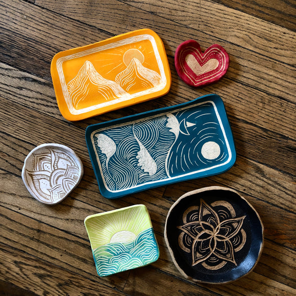 Hand-Engraved Sgraffito Dishes by Spring + Vine