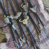 White Bronze & Silver Cast Bolo Ties by Heliotrope