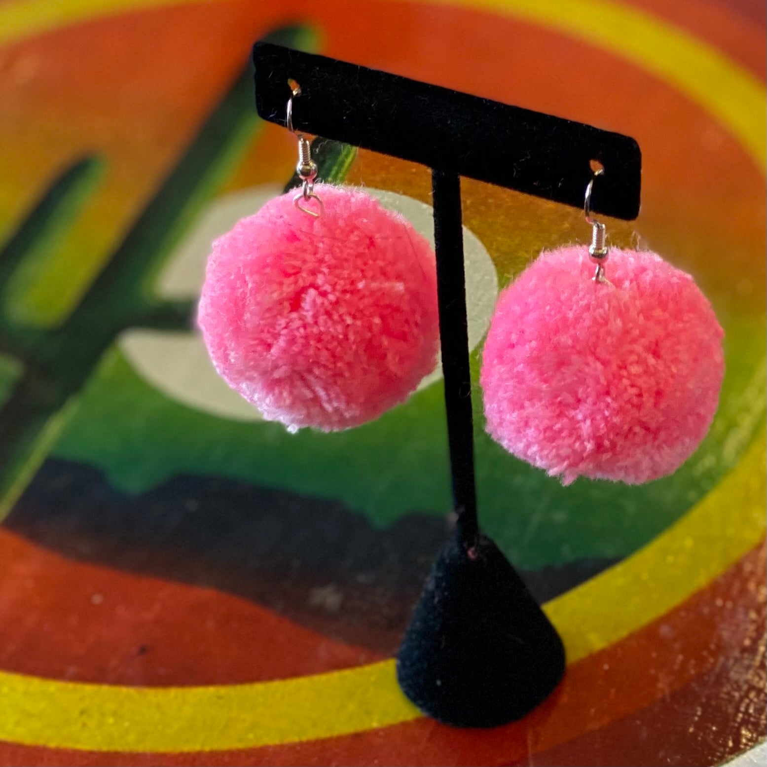Vintage Pom Pom Earrings by Monster Booty Threads Pop Cycle Tucson