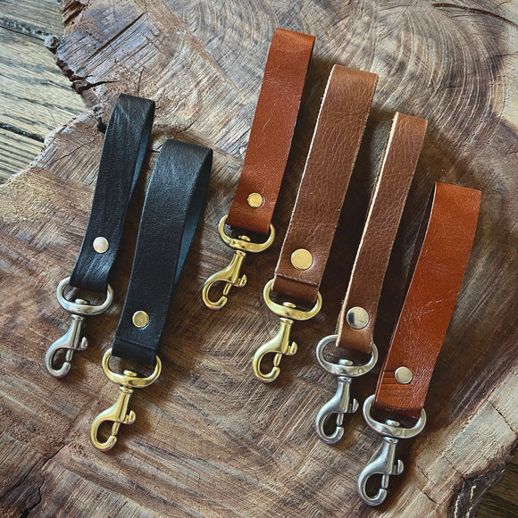 Handmade Leather Belt Clip Keychain