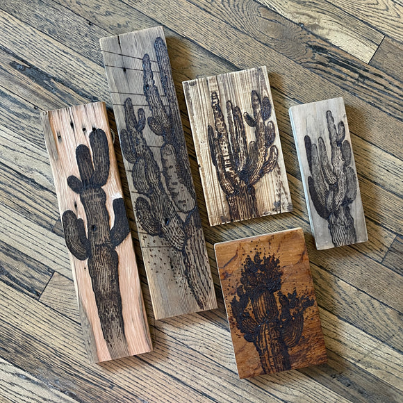 Saguaro Pyrography by Joe Marshall