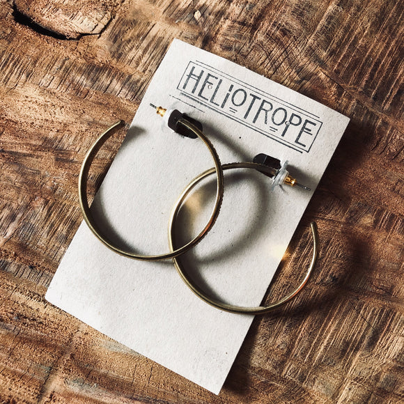 Brass Hoop Earrings by Heliotrope