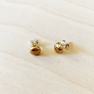 Bronze Nugget Stud Earrings by Little Toro Designs