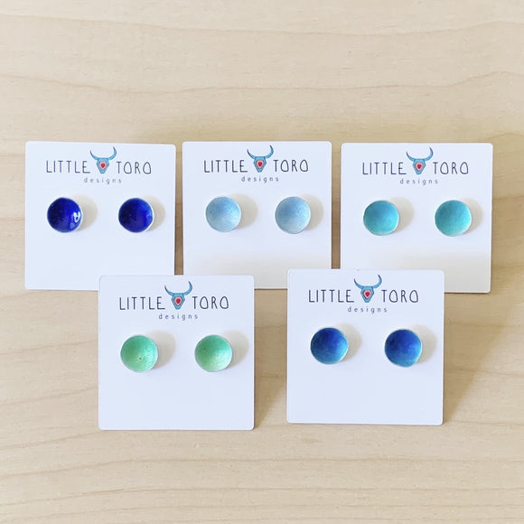 Enameled Dot Earrings by Little Toro Designs