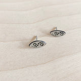 Sterling Silver Stamped Studs by Little Toro Designs