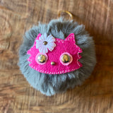 Fuzzy Pom Key Chains by Monster Booty Threads