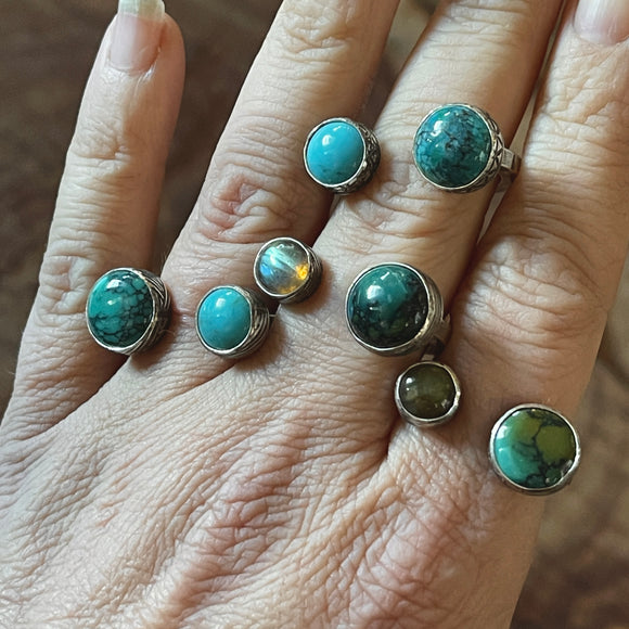 Turquoise Sidecar Rings