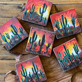 Hand-Painted Cacti Landscapes by Isaac Lange*
