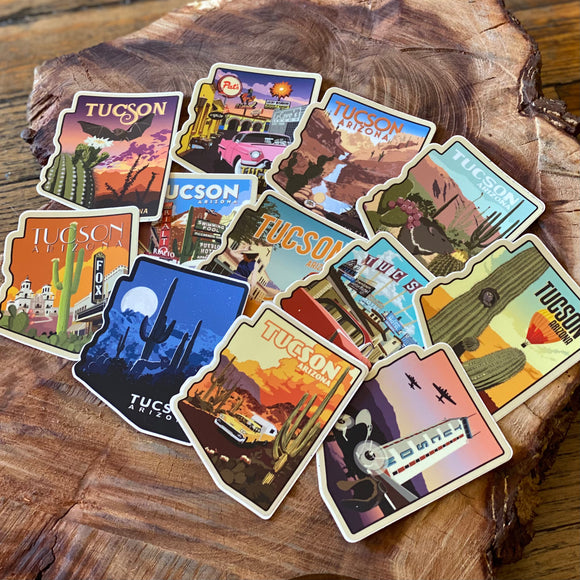 Retro Tucson Stickers
